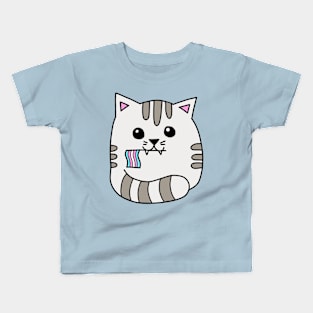 transgender pride flag cat Kids T-Shirt